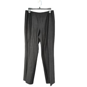 Akris dark grey wool career pants flat front size zip size 10